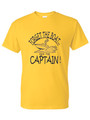 FORGET THE BOAT, RIDE THE CAPTAIN (BLACK) ADULT T-SHIRT