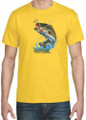 BIG MOUTH ACTION BASS FISH ON T-SHIRT