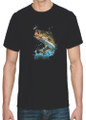 BIG MOUTH ACTION BASS FISH ON T-SHIRT