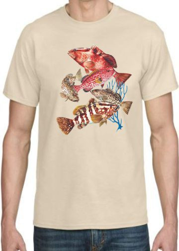 GROUPER GROUP COD FISH T-SHIRT