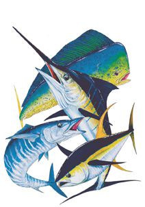 JUMPING SOWORDFISH MARLIN TUNA T-SHIRT