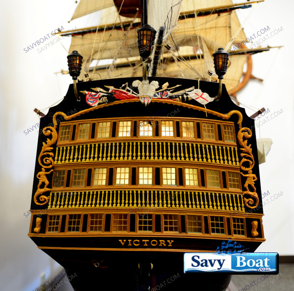 RARE, LIGHTED HMS VICTORY HUG 10 FT, TALL SHIP