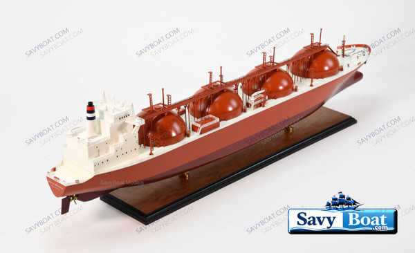 GAS LNG TANKER SHIP LARGE 36" SCALE FULLY BUILT SHIP MUSEUM MODEL W/STAND