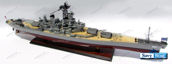 USS NEW JERSEY battleship 39" fully built wood model with stand