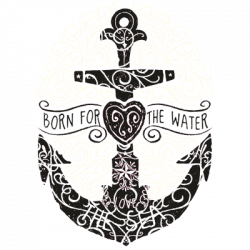 BORN FOR THE WATER ANCHOR ADULT T-SHIRT