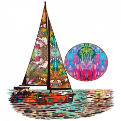 SAILBOAT SUNRISE NEON T-SHIRT