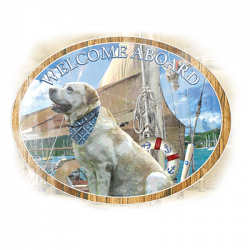 WELCOME ABOARD DOG  T-SHIRT