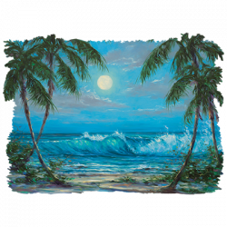 LUM,INOUS WATERS BEACH MOON T-SHIRT