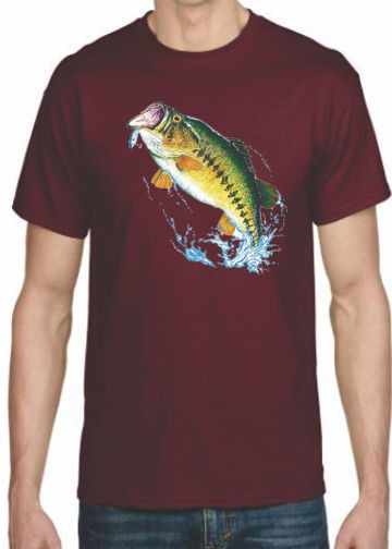 JUMPING BASS FISH T-SHIRT