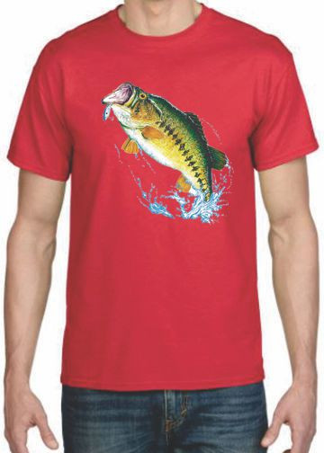 JUMPING BASS FISH T-SHIRT