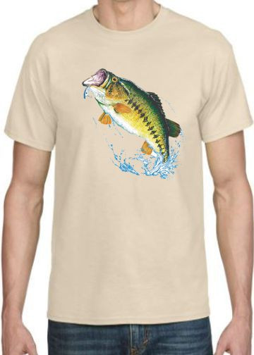JUMPING BASS FISH T-SHIRT