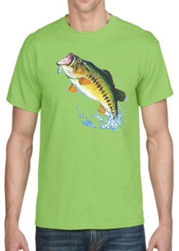 JUMPING BASS FISH T-SHIRT