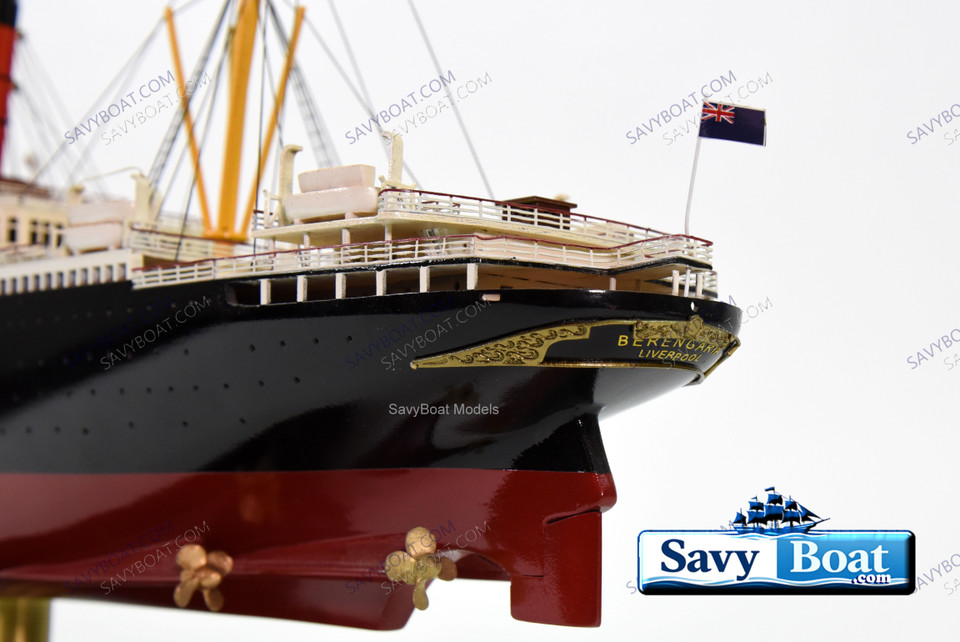 RMS BERENGARIA  STEAMSHIP 39" fully built wood model with stand