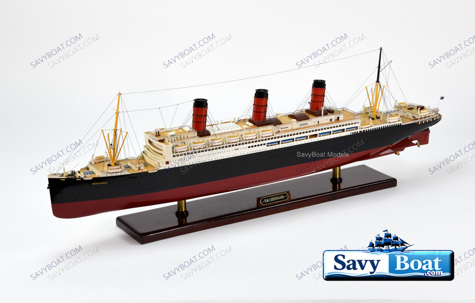 RMS BERENGARIA  STEAMSHIP 39" fully built wood model with stand