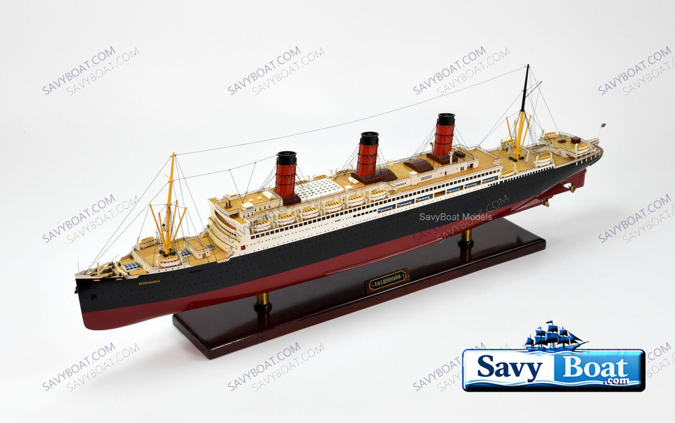 RMS BERENGARIA  STEAMSHIP 39" fully built wood model with stand