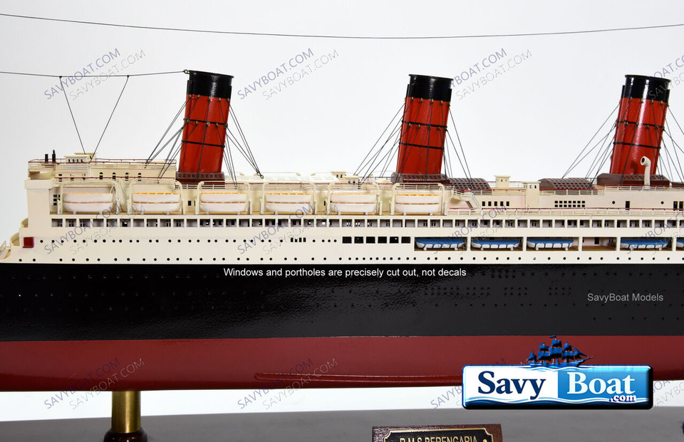 RMS BERENGARIA  STEAMSHIP 39" fully built wood model with stand