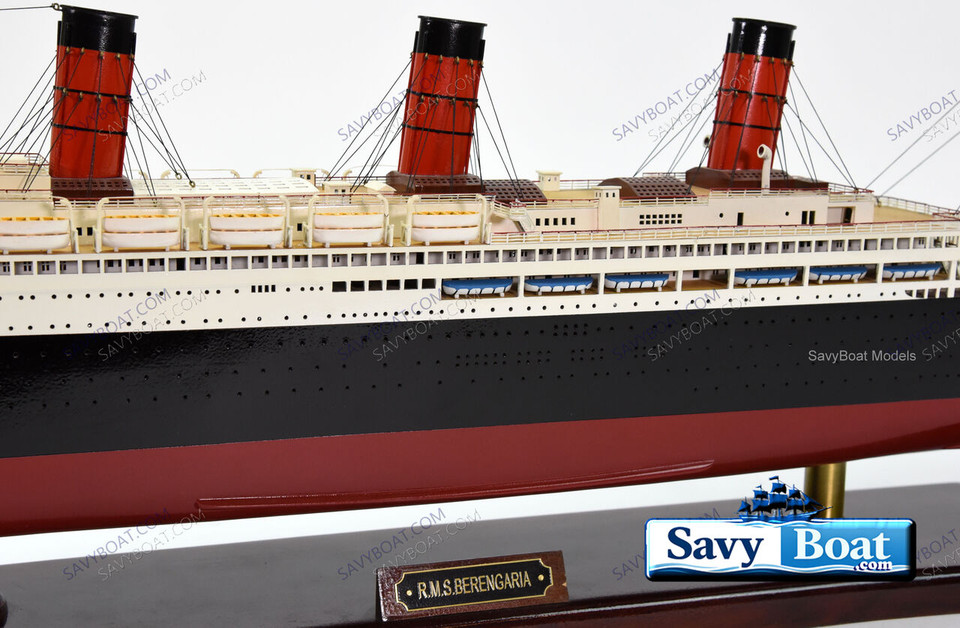RMS BERENGARIA  STEAMSHIP 39" fully built wood model with stand