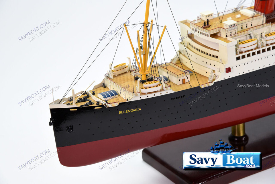 RMS BERENGARIA  STEAMSHIP 39" fully built wood model with stand