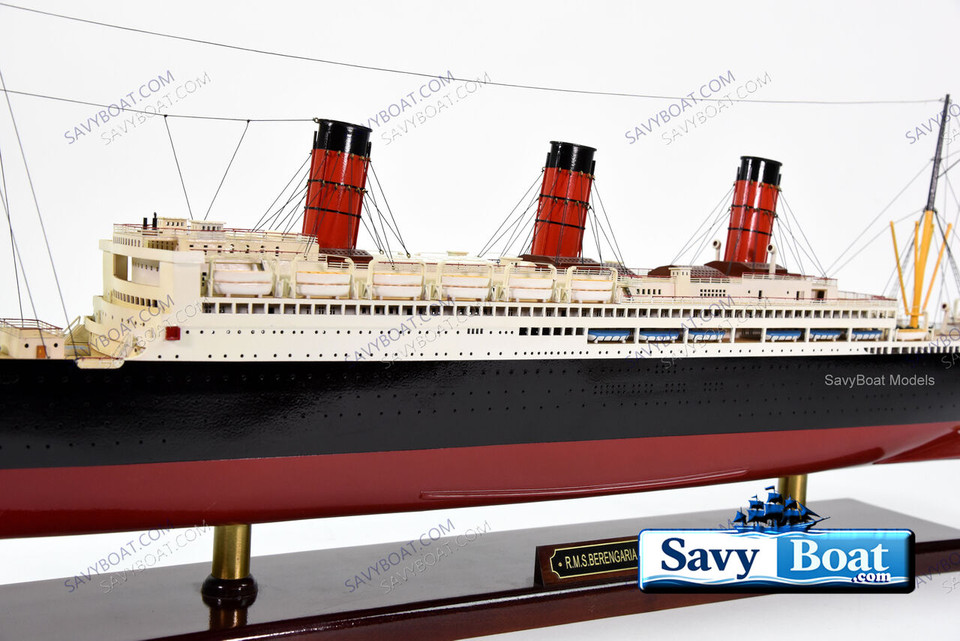 RMS BERENGARIA  STEAMSHIP 39" fully built wood model with stand