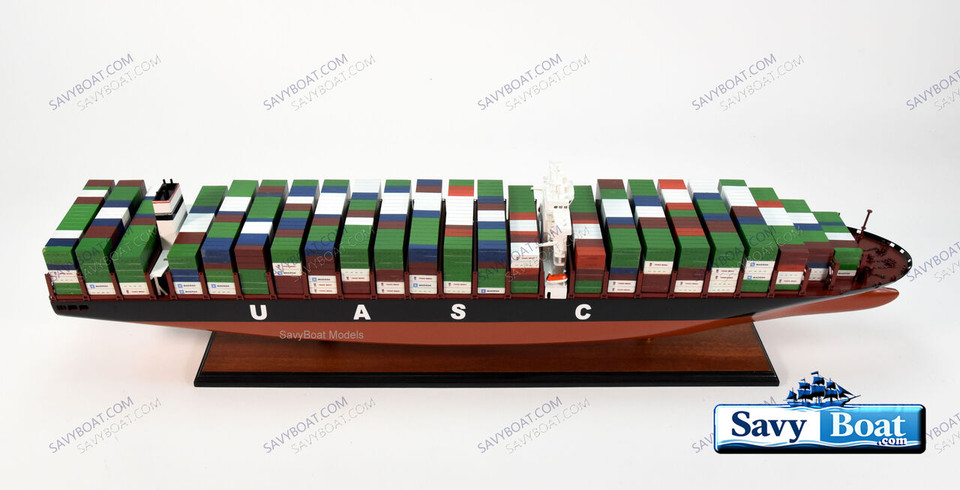 MV BARZAN CONTAINER cargo  FREIGHTER LARGE 39" SCALE FULLY BUILT SHIP MUSEUM MODEL W/STAND