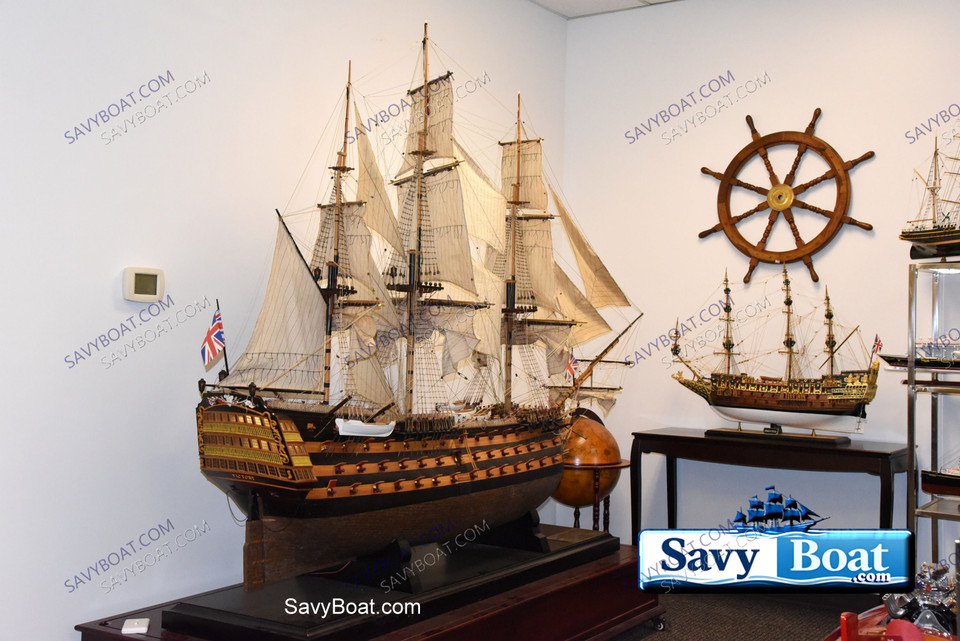 RARE, LIGHTED HMS VICTORY HUG 10 FT, TALL SHIP