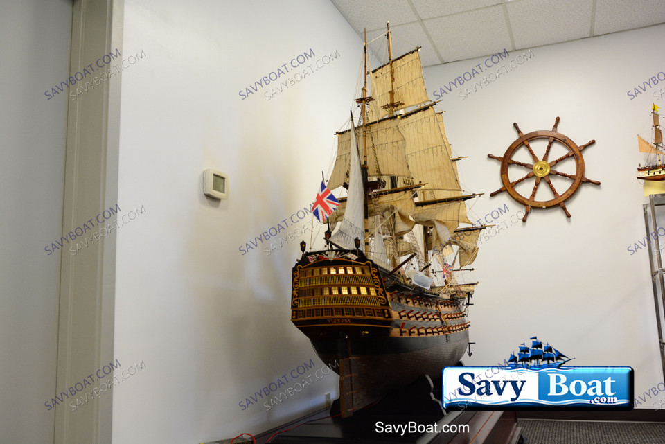 RARE, LIGHTED HMS VICTORY HUG 10 FT, TALL SHIP