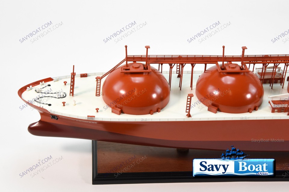 GAS LNG TANKER SHIP LARGE 36" SCALE FULLY BUILT SHIP MUSEUM MODEL W/STAND