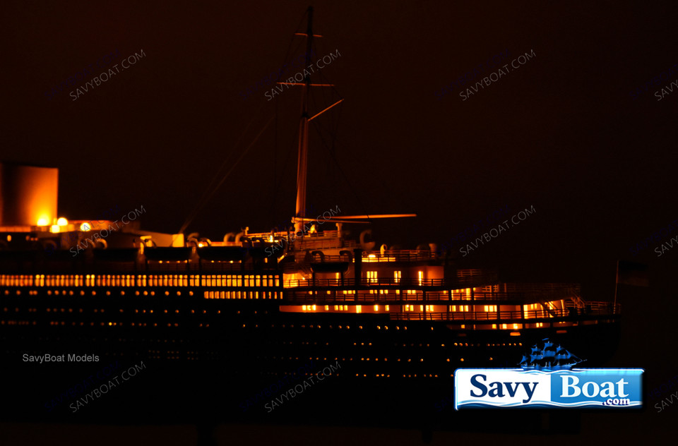SS BREMEN LIGHTED OCEAN LINER