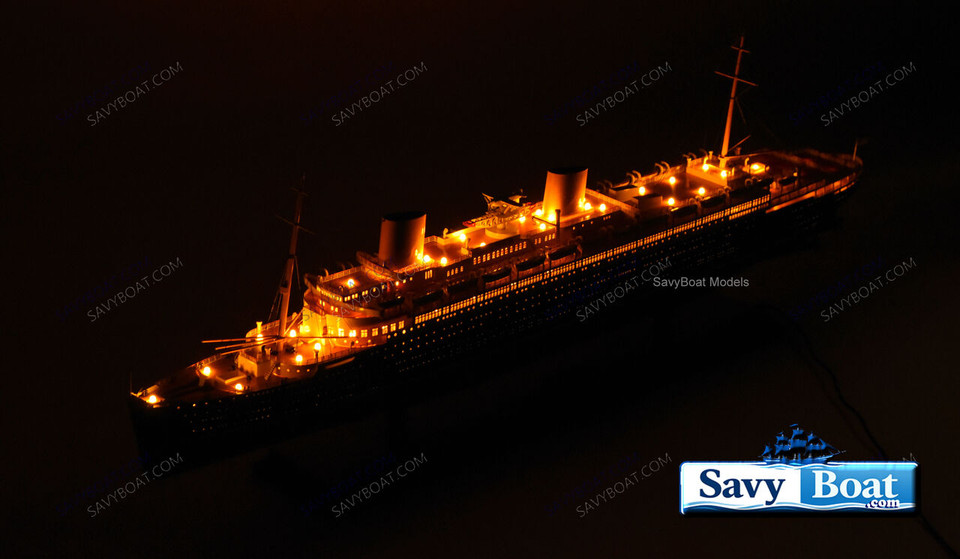 SS BREMEN LIGHTED OCEAN LINER