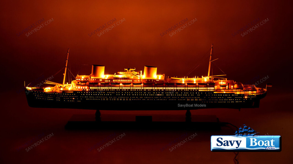 SS BREMEN LIGHTED OCEAN LINER