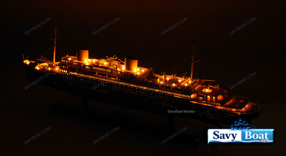 SS BREMEN LIGHTED OCEAN LINER