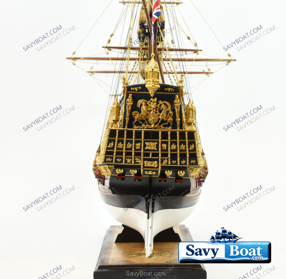 HMS SOVEREIGN OF THE SEAS MUSEUM W/24CT GOLD FITTINGS