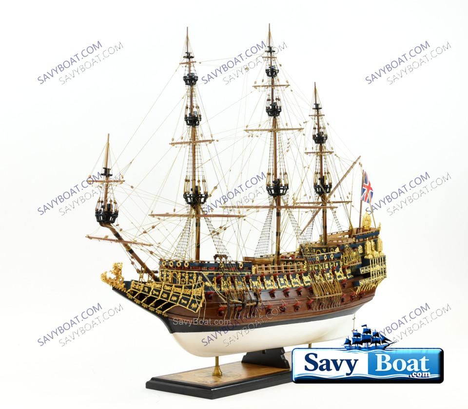 HMS SOVEREIGN OF THE SEAS MUSEUM W/24CT GOLD FITTINGS