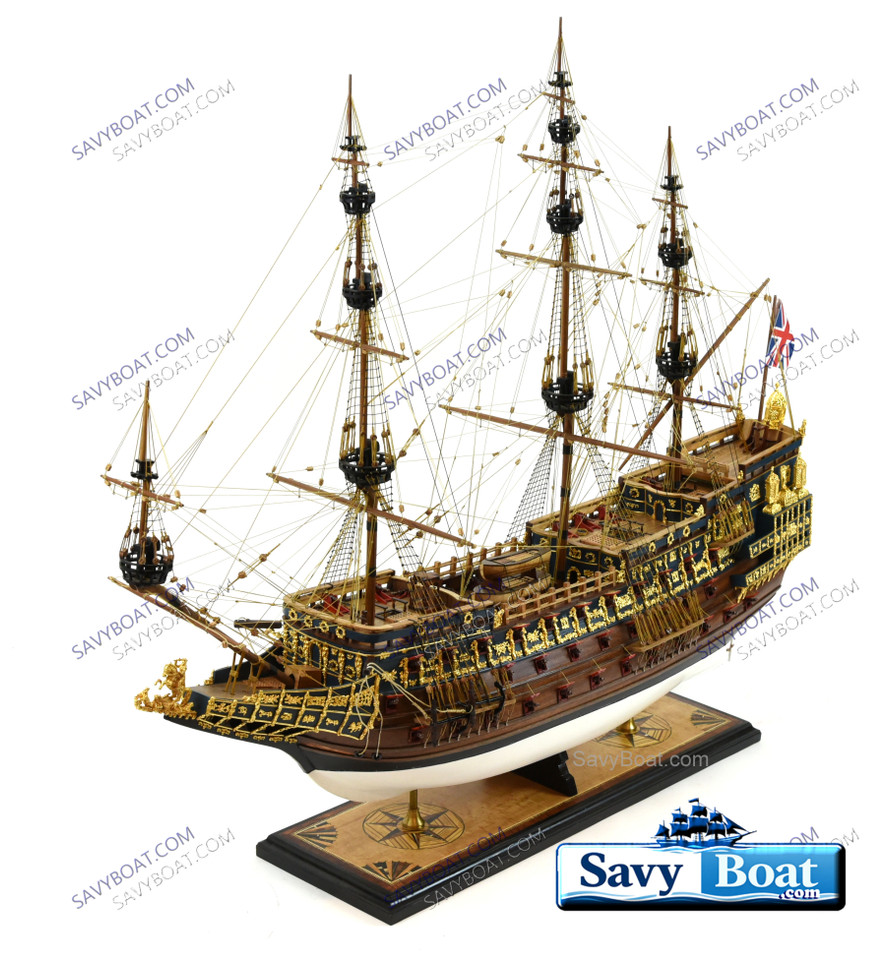 HMS SOVEREIGN OF THE SEAS MUSEUM W/24CT GOLD FITTINGS