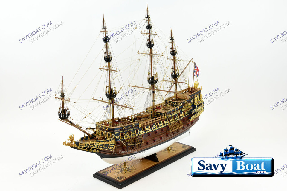 HMS SOVEREIGN OF THE SEAS MUSEUM W/24CT GOLD FITTINGS