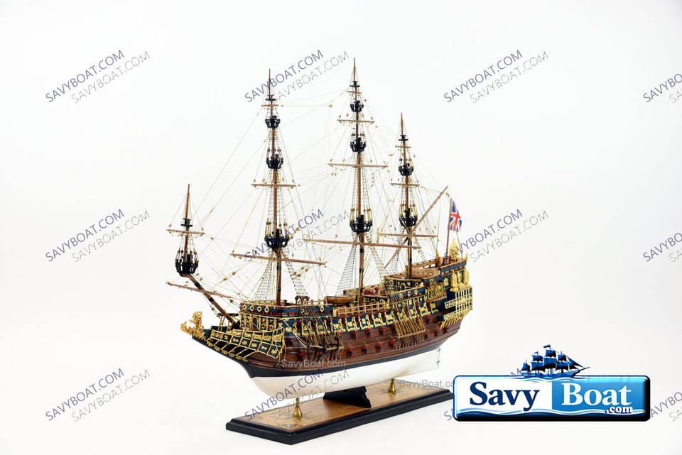 HMS SOVEREIGN OF THE SEAS MUSEUM W/24CT GOLD FITTINGS
