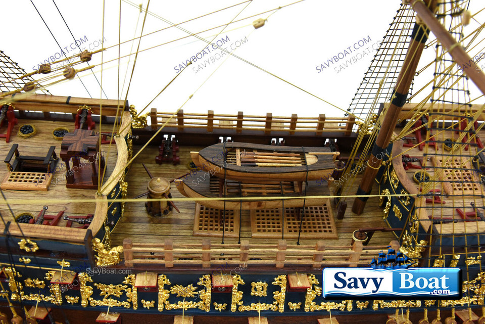 HMS SOVEREIGN OF THE SEAS MUSEUM W/24CT GOLD FITTINGS