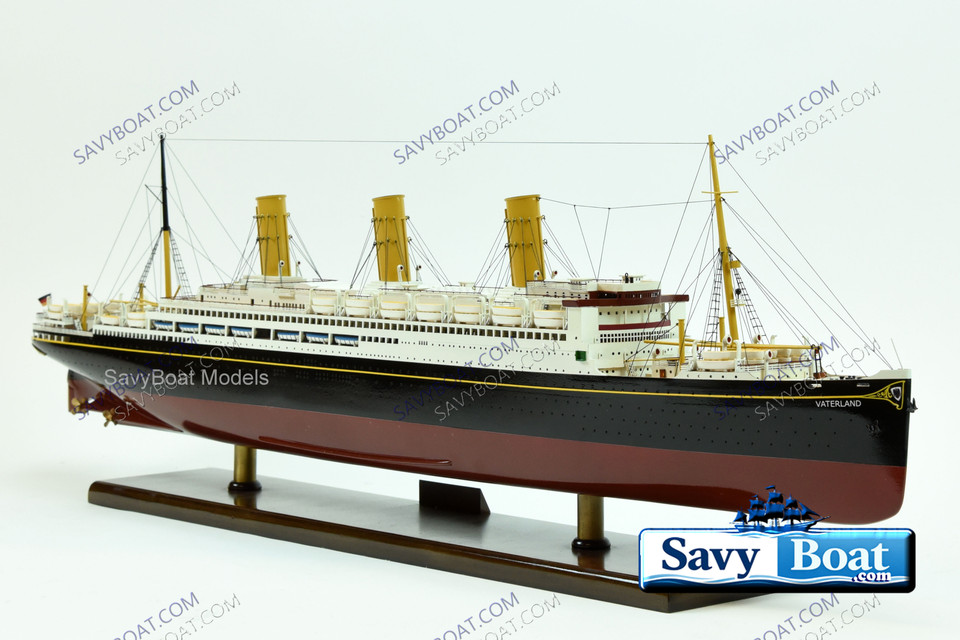 SS  VATERLAND  passenger STEAMship 40" fully built wood model with stand