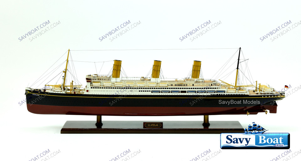 SS  VATERLAND  passenger STEAMship 40" fully built wood model with stand