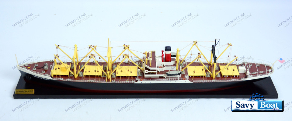 SS AMERICAN SCOUT CARGO SHIP WATERLINE MODEL