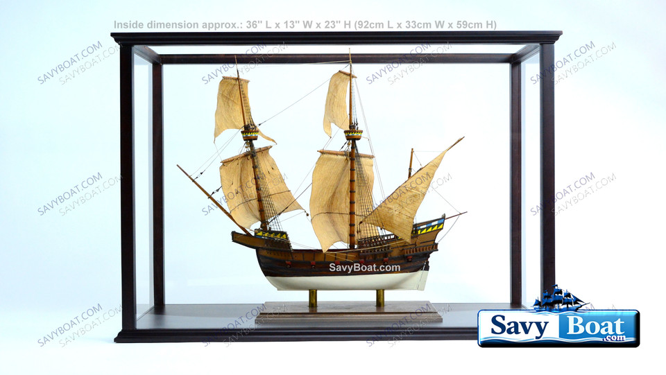 34" DISPLAY CASE FOR MEDIUM TALL SHIP