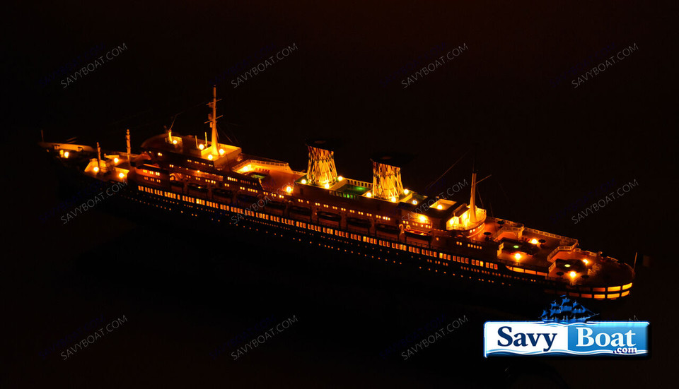 SS MICHELANGELO LIGHTED OCEAN LINER