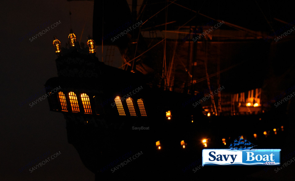 BLACK PEARL LIGHTED PIRATE SHIP 42"
