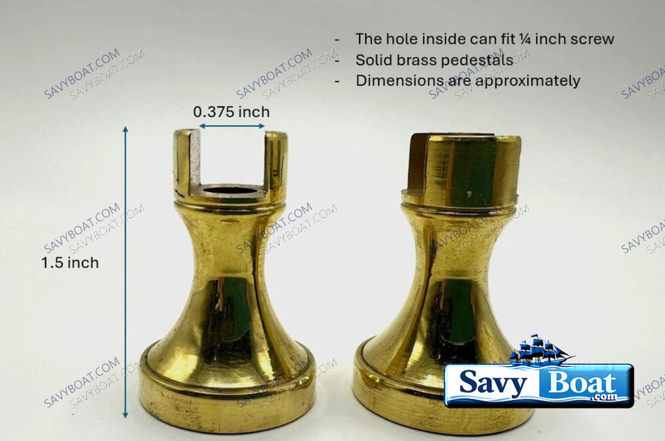 1.5 INCH, CONCAVE KEEL MT SOLID BRASS PEDESTALS,  ONE PAIR
