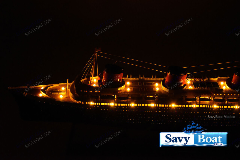 SS NORMANDIE LIGHTED STEAM SHIP