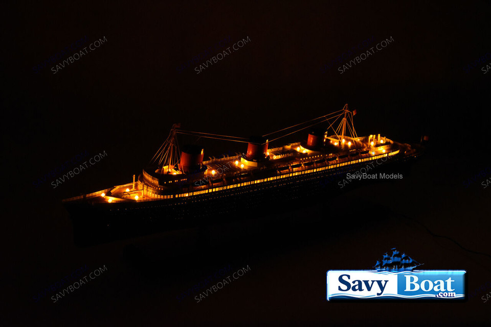 SS NORMANDIE LIGHTED STEAM SHIP