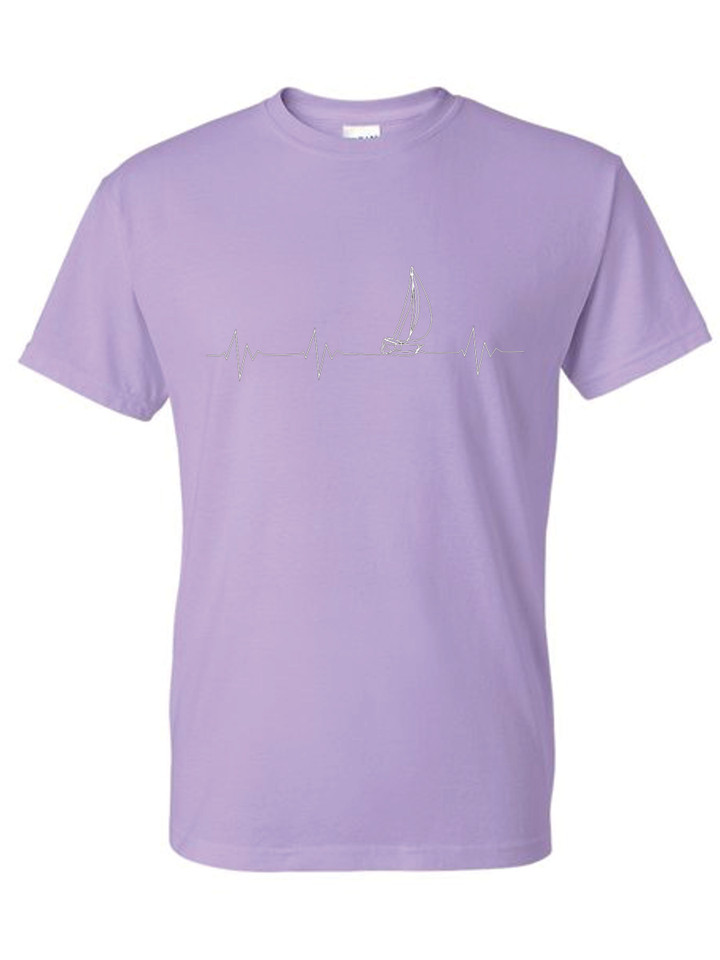 HEARTBEAT SAILBOAT ADULT T-SHIRT