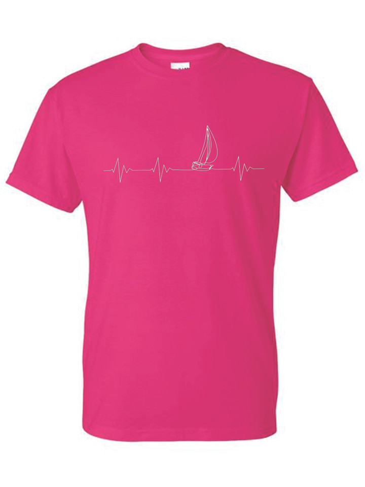 HEARTBEAT SAILBOAT ADULT T-SHIRT