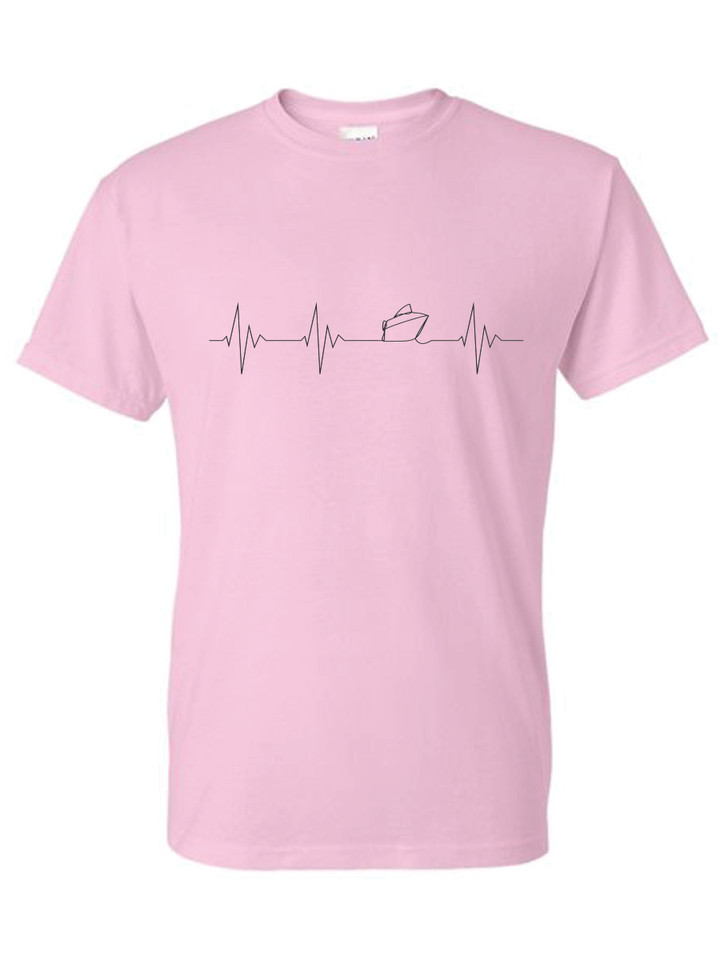 HEARTBEAT SPEEDBOAT  (BLACK) ADULT T-SHIRT