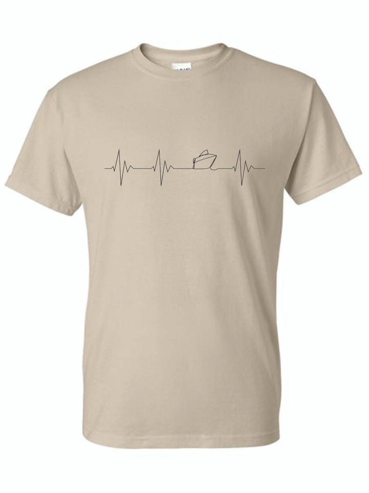 HEARTBEAT SPEEDBOAT  (BLACK) ADULT T-SHIRT
